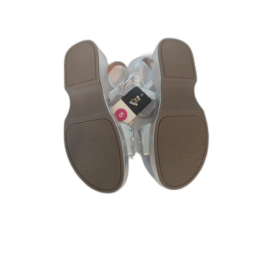 Kids Liana Pearl Studded Platform Sandals -art class- Silver Size 5